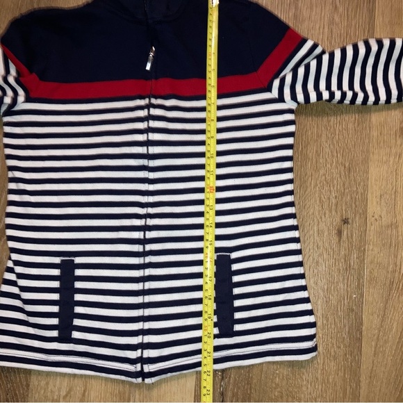 Karen Scott Sport women's active jacket Striped Navy and Red | Preppy | Size PP - Picture 12 of 14